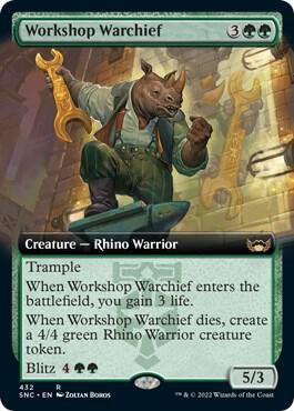 Workshop Warchief Extended Art 432 (Streets of New Capenna)  - Foil | Good Games Adelaide SA