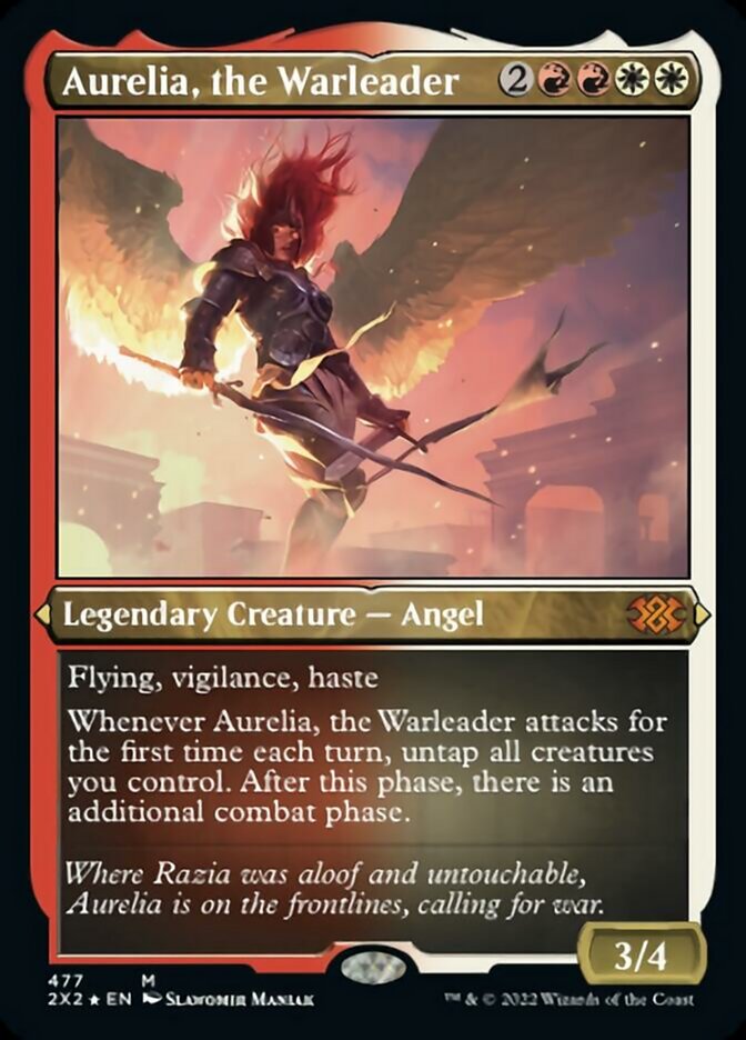 Aurelia, the Warleader (Foil Etched) [Double Masters 2022] | Good Games Adelaide SA