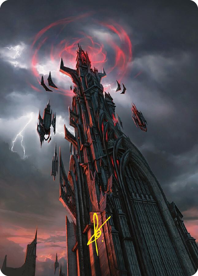 Barad dur Art Card Gold Stamped Signature 54 (Art Series: Universes Beyond: The Lord of the Rings: Tales of Middle-earth)  | Good Games Adelaide SA
