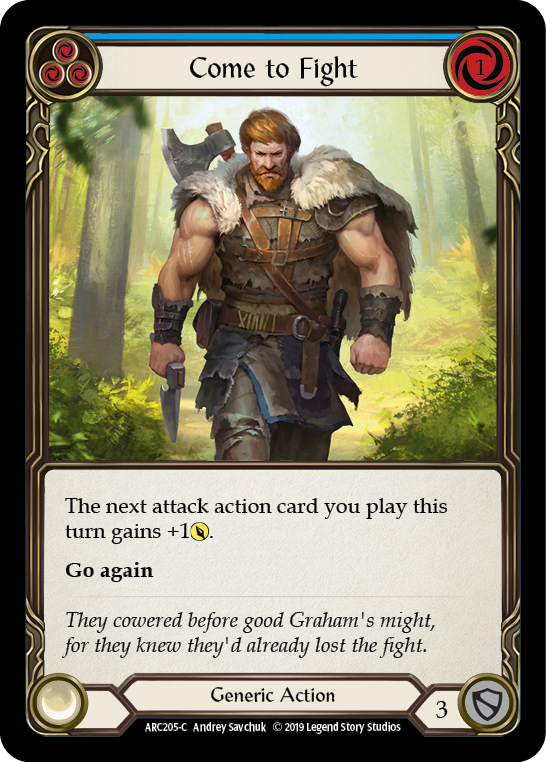 Come to Fight (Blue) [ARC205-C] 1st Edition Rainbow Foil | Good Games Adelaide SA