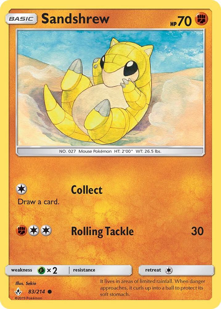 Sandshrew 83/214 (SM - Unbroken Bonds)  | Good Games Adelaide SA