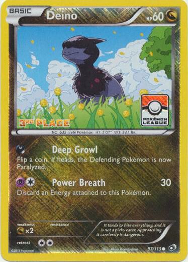 Deino 97 113 Pokemon League 3rd Place 097/113 (League & Championship Cards)  - Reverse Holofoil | Good Games Adelaide SA