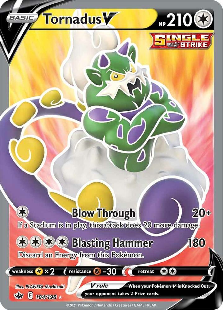 Tornadus V Full Art 184/198 (SWSH06: Chilling Reign)  - Holofoil | Good Games Adelaide SA