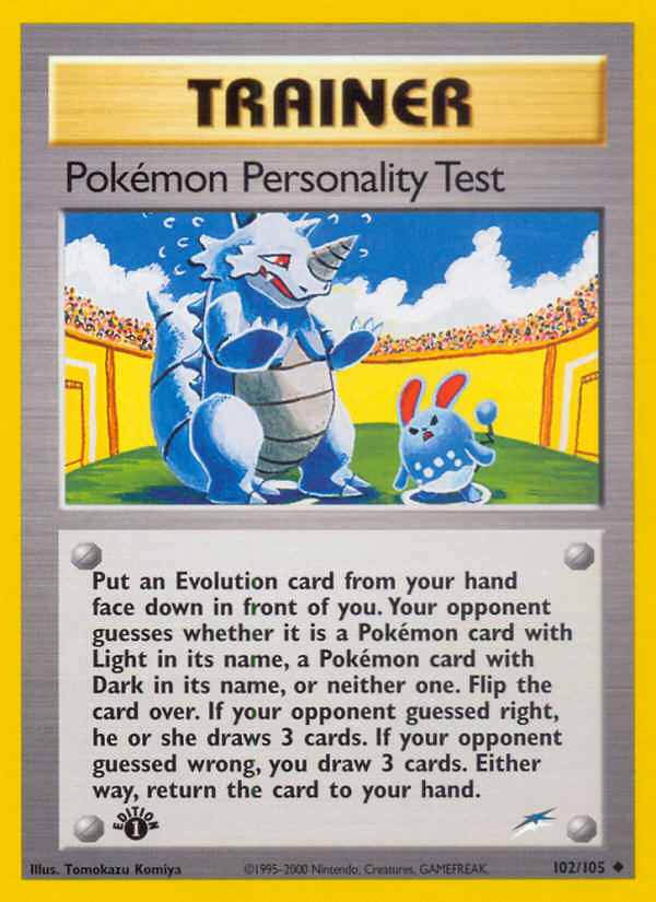 Pokemon Personality Test (102/105) [Neo Destiny 1st Edition] | Good Games Adelaide SA