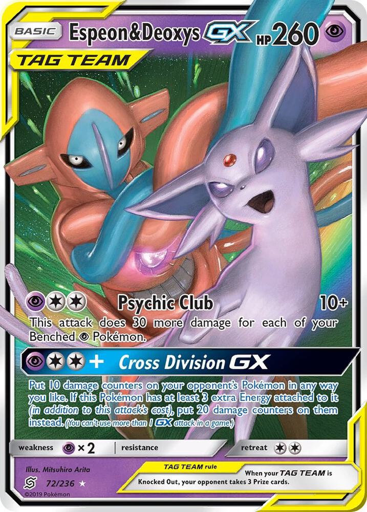 Espeon and Deoxys GX 72/236 (SM - Unified Minds)  - Holofoil | Good Games Adelaide SA
