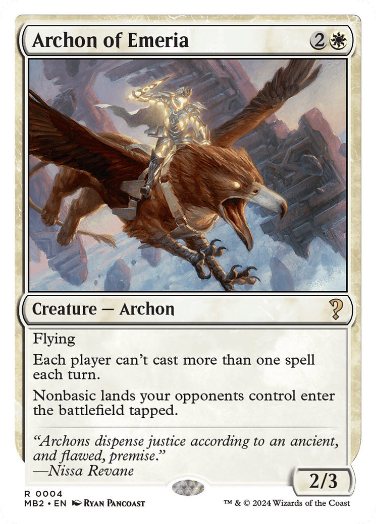 Archon of Emeria (White Border) [Mystery Booster 2] | Good Games Adelaide SA