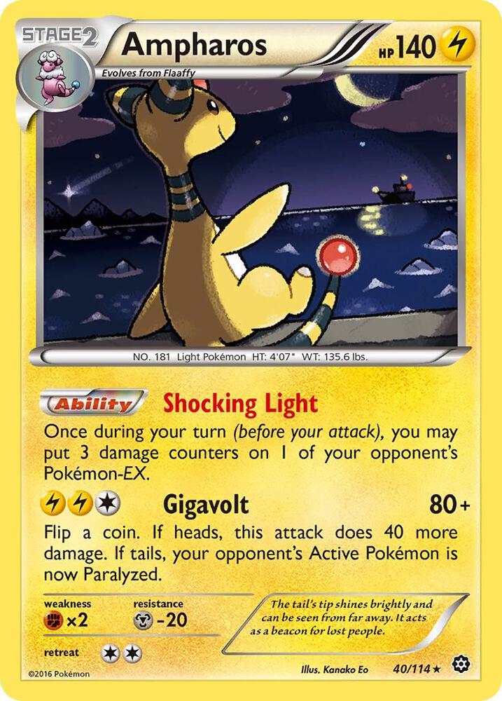 Ampharos 40/114 (XY - Steam Siege)  - Holofoil | Good Games Adelaide SA