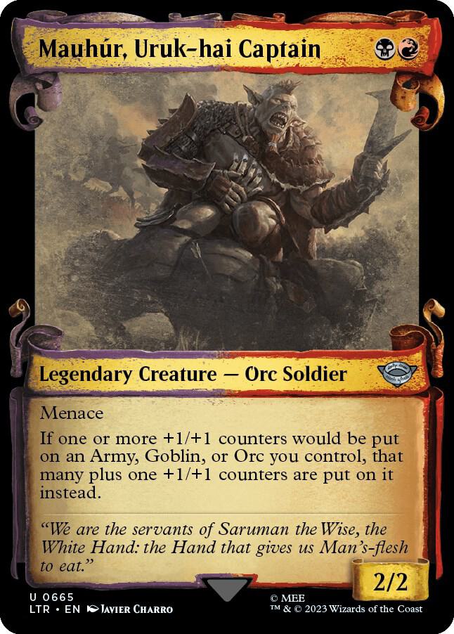 Mauhúr, Uruk-hai Captain 665 (Universes Beyond: The Lord of the Rings: Tales of Middle-earth)  - Showcase Scroll Foil | Good Games Adelaide SA