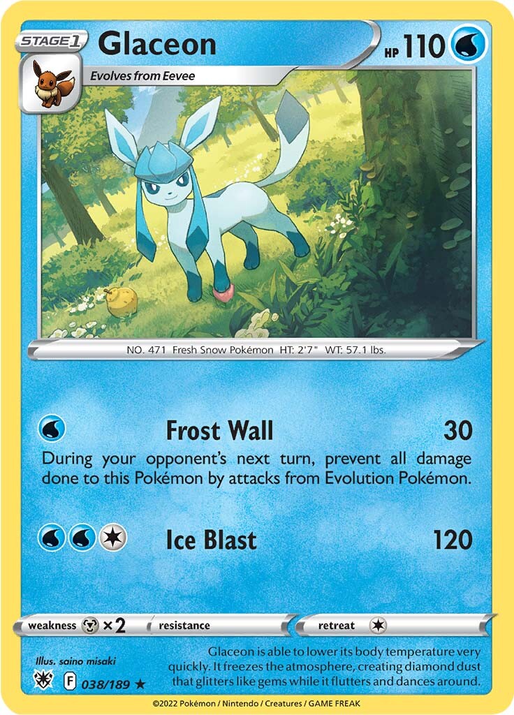 Glaceon (038/189) [Sword & Shield: Astral Radiance] | Good Games Adelaide SA
