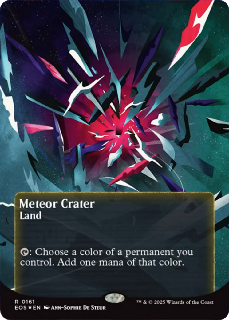 Meteor Crater (0161) (Borderless) (Galaxy Foil) [Edge of Eternities: Stellar Sights] | Good Games Adelaide SA