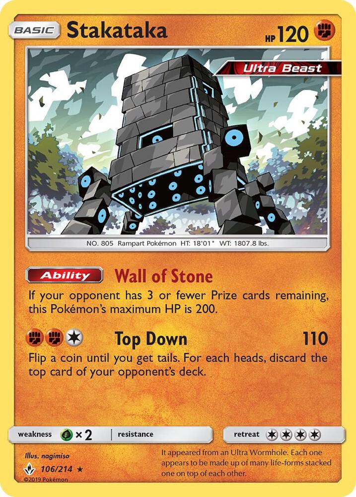 Stakataka 106/214 (SM - Unbroken Bonds)  - Holofoil | Good Games Adelaide SA