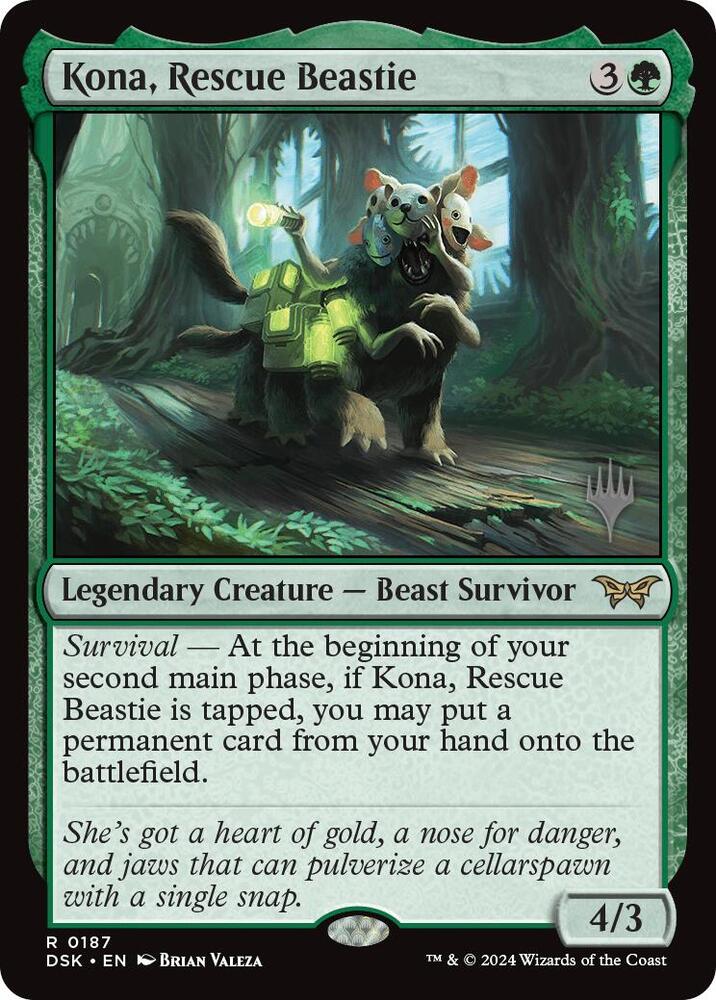 Kona, Rescue Beastie 187 (Promo Pack: Duskmourn: House of Horror)  - Foil | Good Games Adelaide SA
