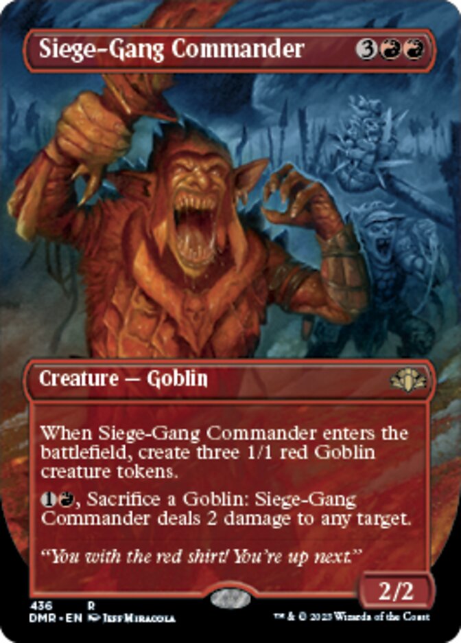 Siege-Gang Commander (Borderless Alternate Art) [Dominaria Remastered] | Good Games Adelaide SA