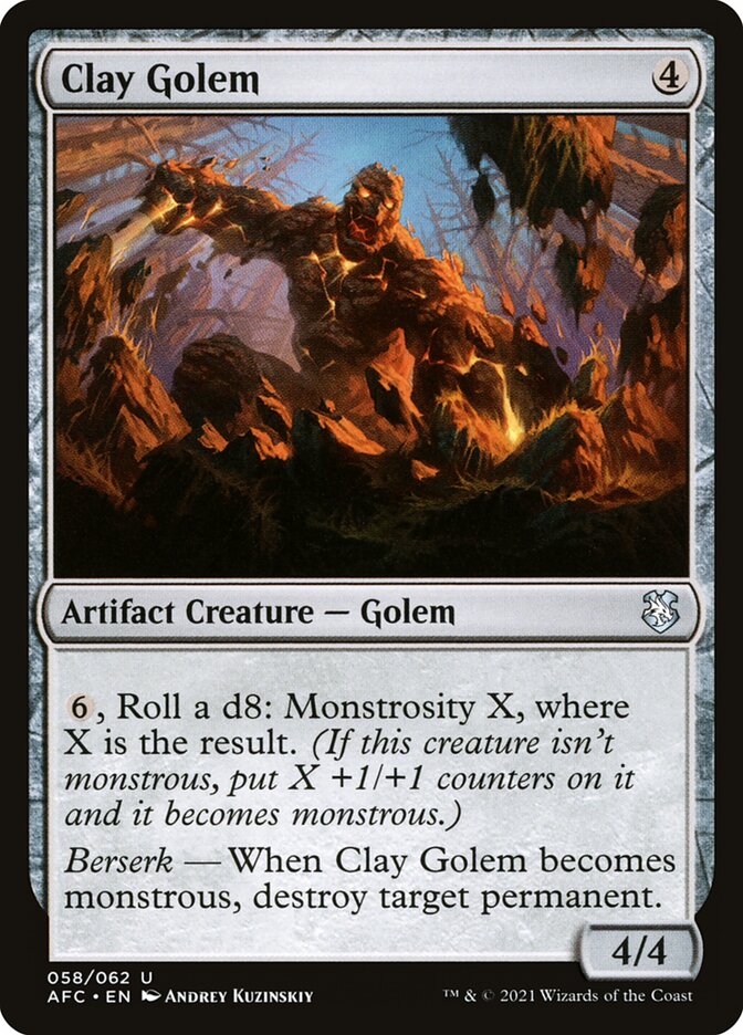 Clay Golem 58 (Commander: Adventures in the Forgotten Realms)  | Good Games Adelaide SA