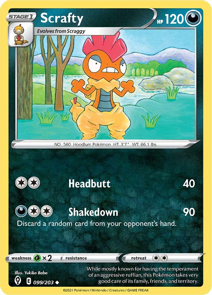 Scrafty (099/203) [Sword & Shield: Evolving Skies] | Good Games Adelaide SA