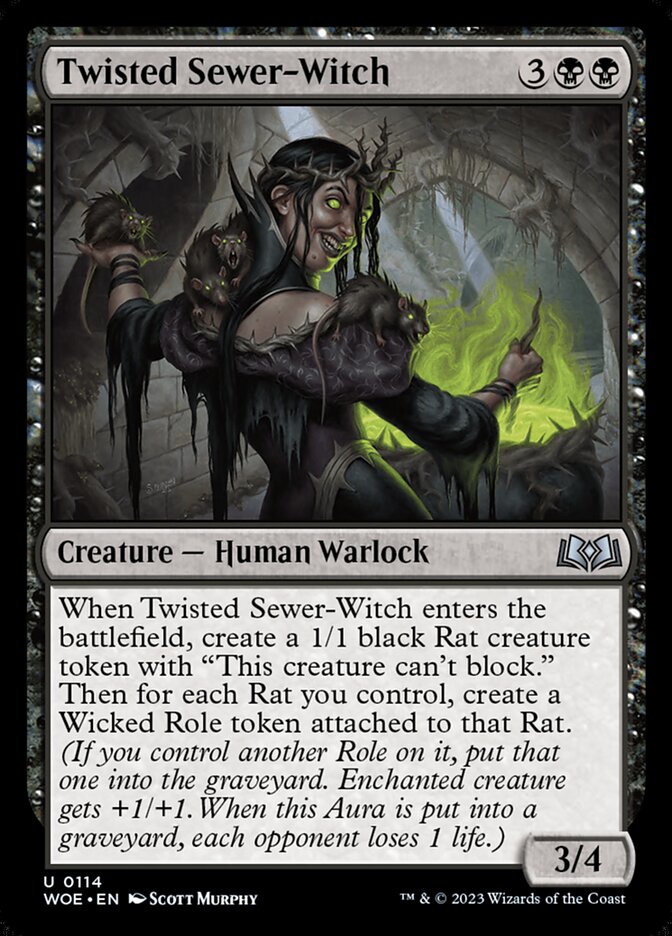 Twisted Sewer-Witch 114 (Wilds of Eldraine)  - Foil | Good Games Adelaide SA