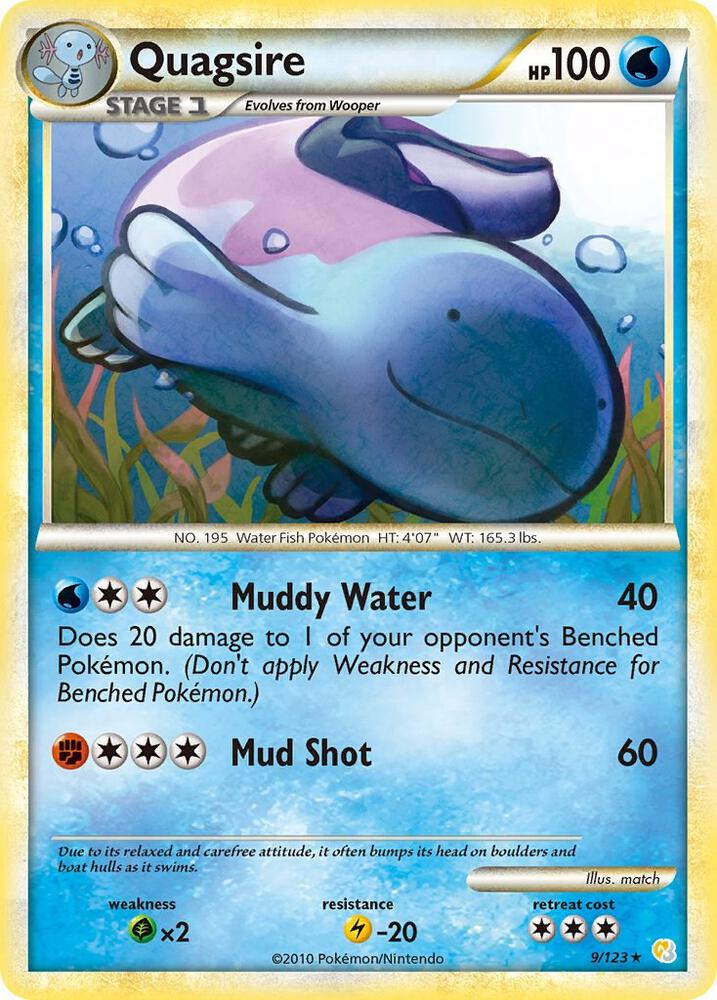 Quagsire 9/123 (HeartGold SoulSilver)  - Reverse Holofoil | Good Games Adelaide SA