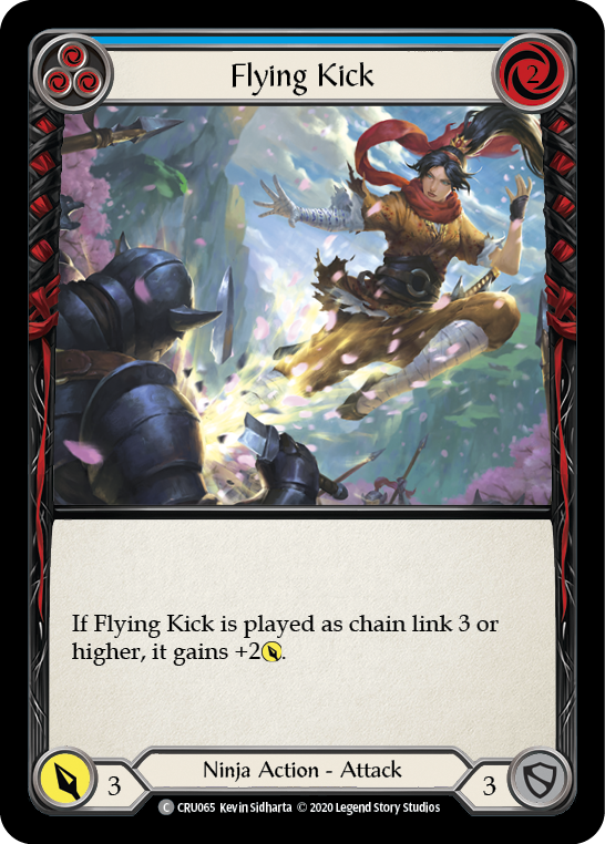 Flying Kick (Blue) [CRU065] 1st Edition Rainbow Foil | Good Games Adelaide SA