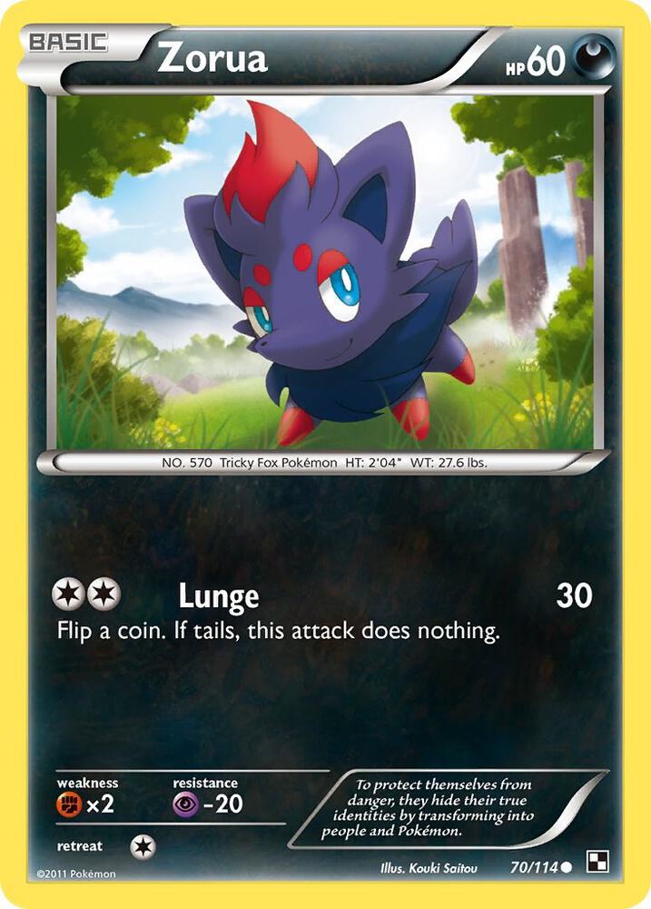 Zorua 70/114 (Black and White)  | Good Games Adelaide SA