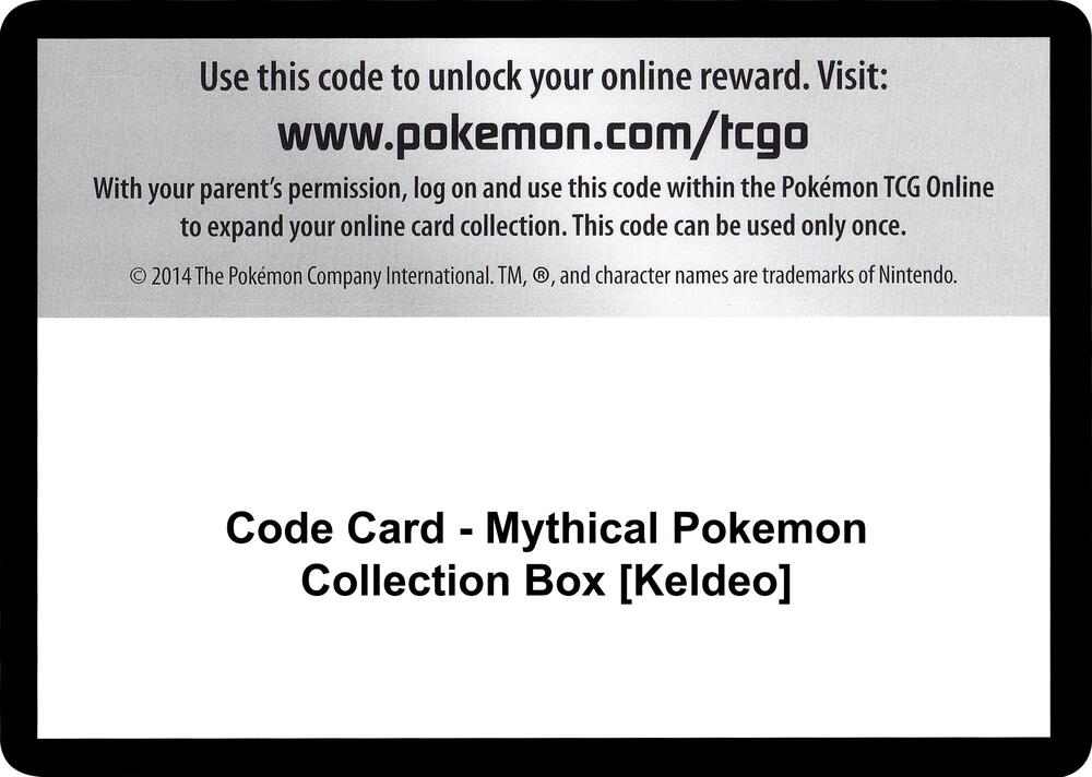 Code Card Mythical Pokemon Collection Box Keldeo  (Generations)  | Good Games Adelaide SA
