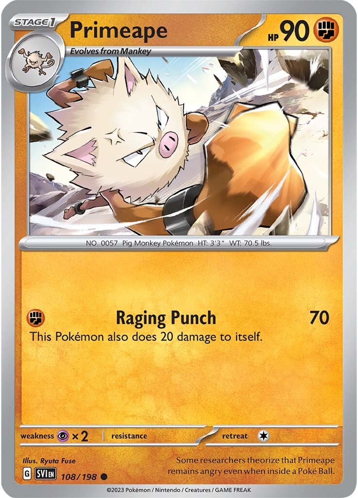 Primeape (108/198) [Scarlet & Violet: Base Set] | Good Games Adelaide SA