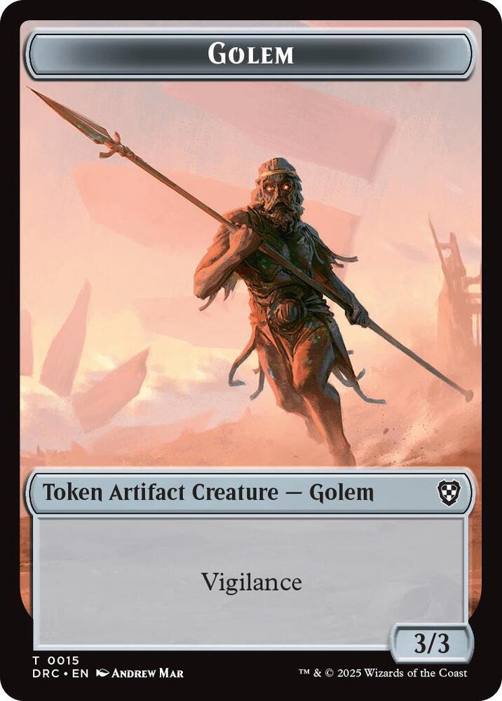Golem 0015 Thopter 0009 Double Sided Token 15 // 9 (Commander: Aetherdrift)  | Good Games Adelaide SA