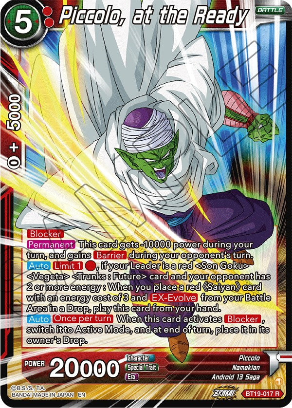 Piccolo, at the Ready (BT19-017) [Fighter's Ambition] | Good Games Adelaide SA