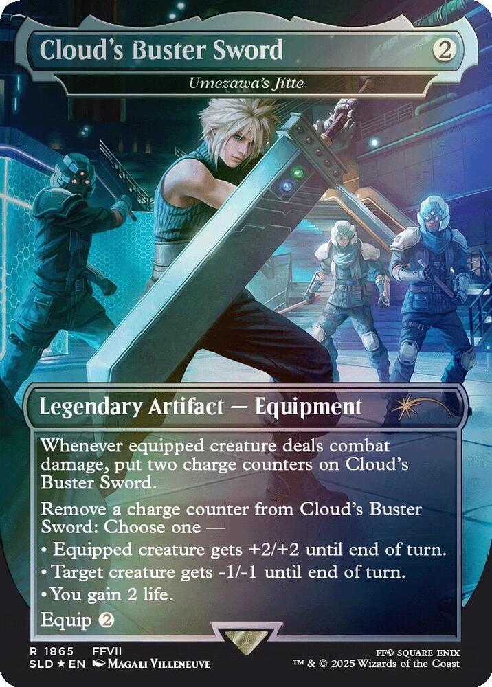 Clouds Buster Sword Umezawas Jitte Rainbow Foil 1865 (Secret Lair Drop Series)  - Foil | Good Games Adelaide SA