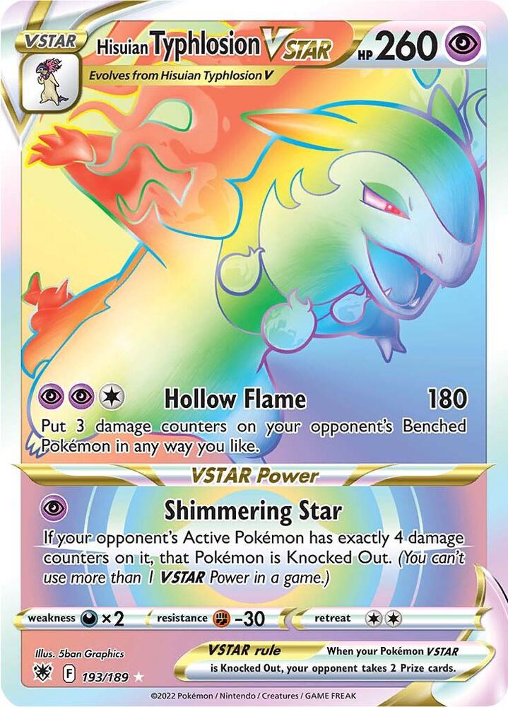 Hisuian Typhlosion VSTAR Secret 193/189 (SWSH10: Astral Radiance)  - Holofoil | Good Games Adelaide SA