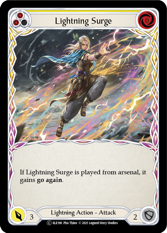Lightning Surge (Yellow) [U-ELE190] Unlimited Rainbow Foil | Good Games Adelaide SA