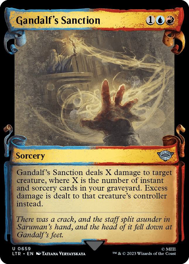 Gandalf's Sanction 659 (Universes Beyond: The Lord of the Rings: Tales of Middle-earth)  - Showcase Scroll Foil | Good Games Adelaide SA