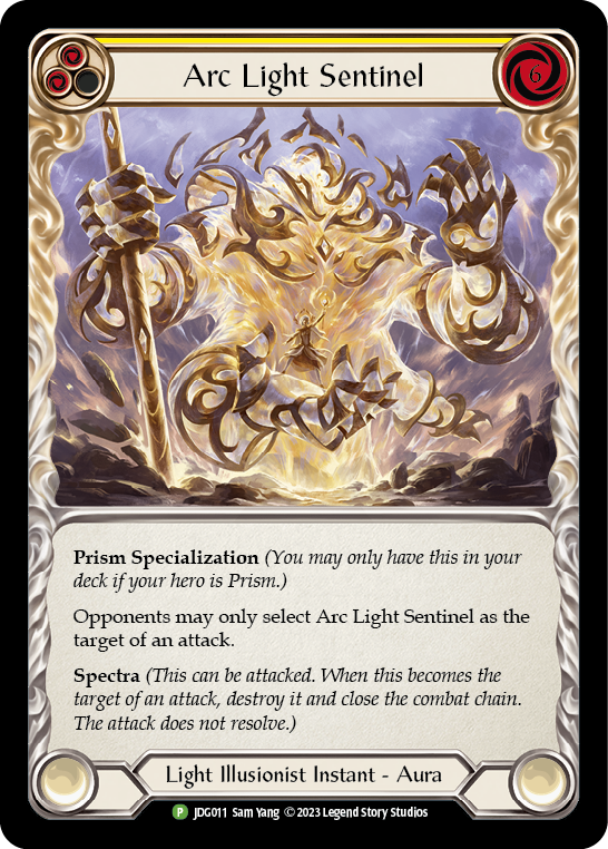 Arc Light Sentinel (Yellow) [JDG011] (Promo)  Cold Foil | Good Games Adelaide SA
