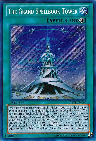 The Grand Spellbook Tower [ABYR-EN060] Secret Rare | Good Games Adelaide SA