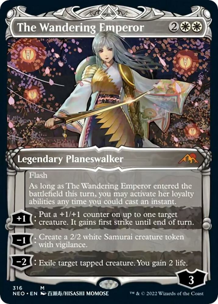 The Wandering Emperor 316 (Kamigawa: Neon Dynasty)  - Showcase Foil | Good Games Adelaide SA