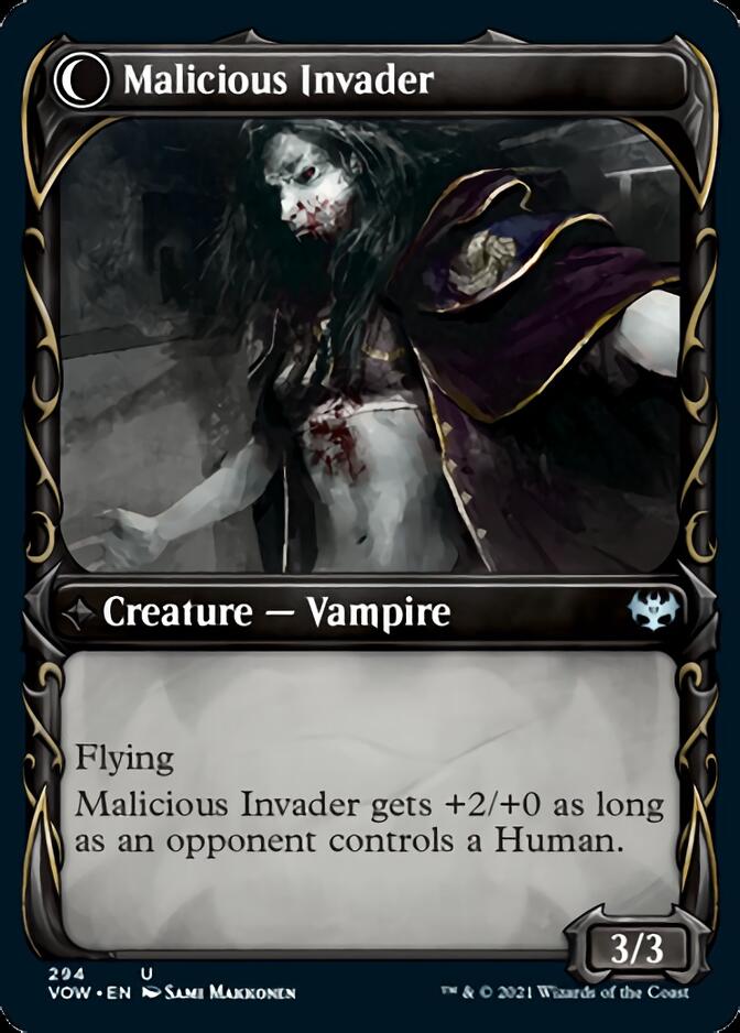 Innocent Traveler // Malicious Invader (Showcase Fang Frame) [Innistrad: Crimson Vow] | Good Games Adelaide SA