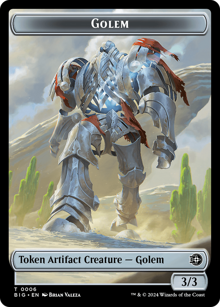 Treasure // Golem Double-Sided Token [Outlaws of Thunder Junction Tokens] | Good Games Adelaide SA