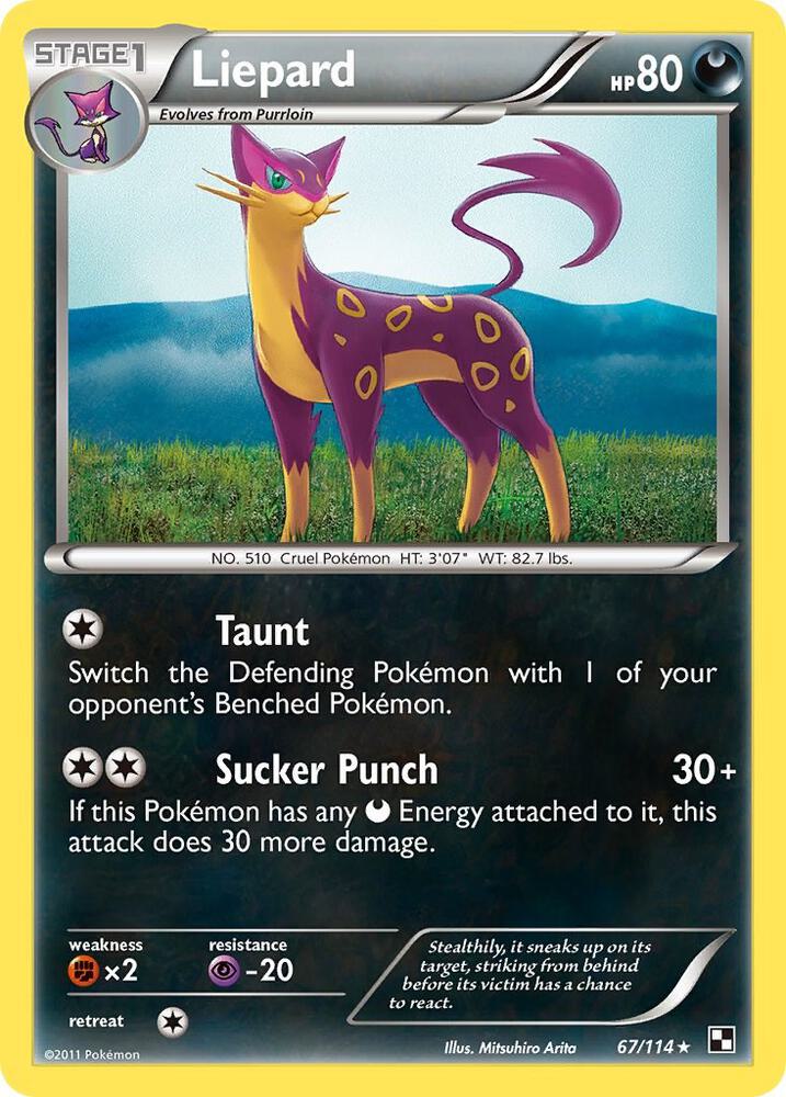 Liepard 67/114 (Black and White)  - Reverse Holofoil | Good Games Adelaide SA