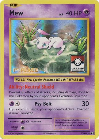 Mew (53/108) (League Promo 1st Place) [XY: Evolutions] | Good Games Adelaide SA