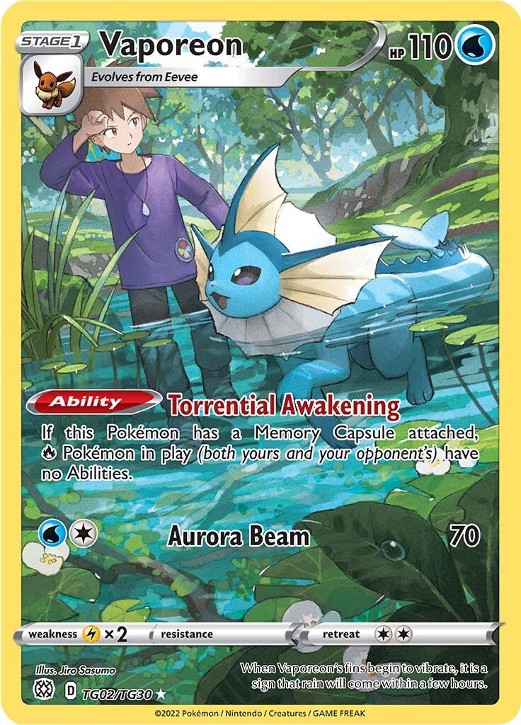 Vaporeon (TG02/TG30) [Sword & Shield: Brilliant Stars] | Good Games Adelaide SA