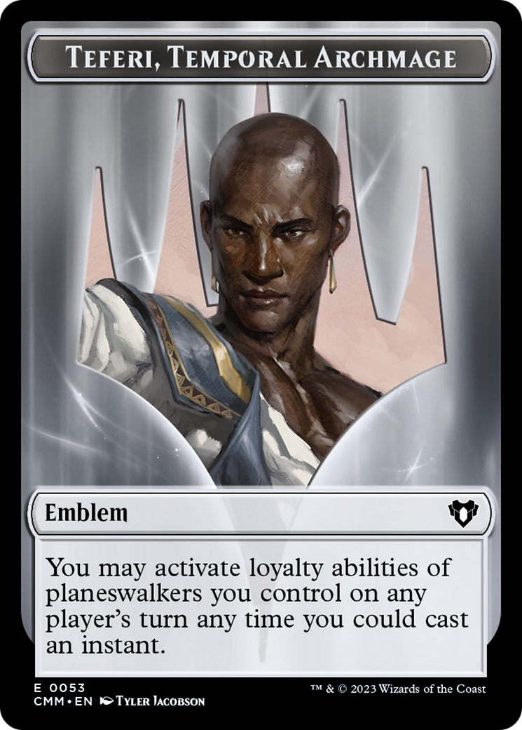 Clue // Emblem - Teferi, Temporal Archmage Double-Sided Token [Commander Masters Tokens] | Good Games Adelaide SA