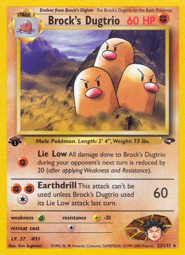 Brock's Dugtrio (22/132) [Gym Challenge 1st Edition] | Good Games Adelaide SA