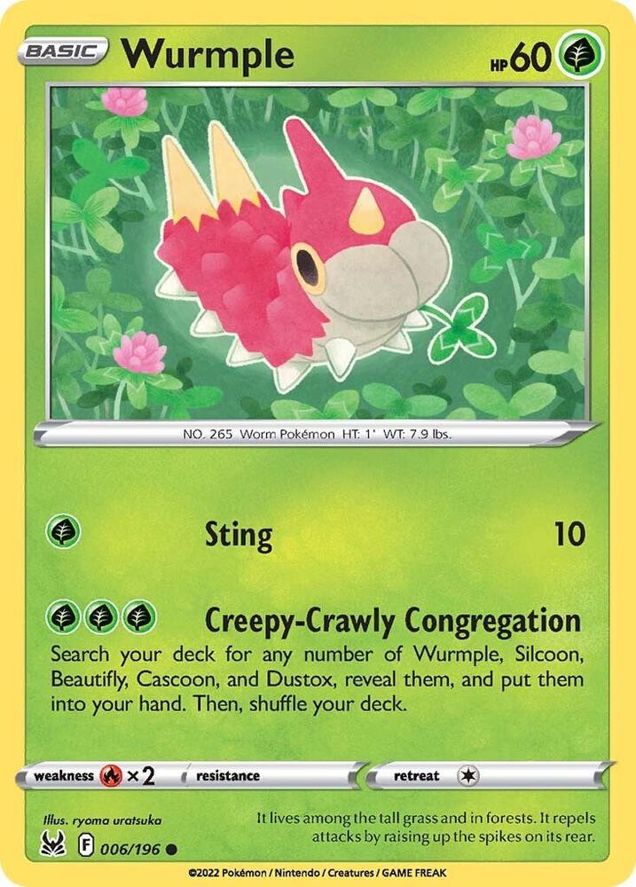 Wurmple 006/196 (SWSH11: Lost Origin)  | Good Games Adelaide SA