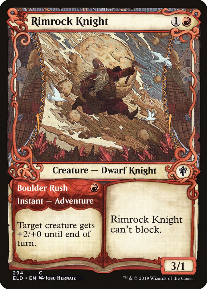 Rimrock Knight // Boulder Rush (Showcase) [Throne of Eldraine] | Good Games Adelaide SA