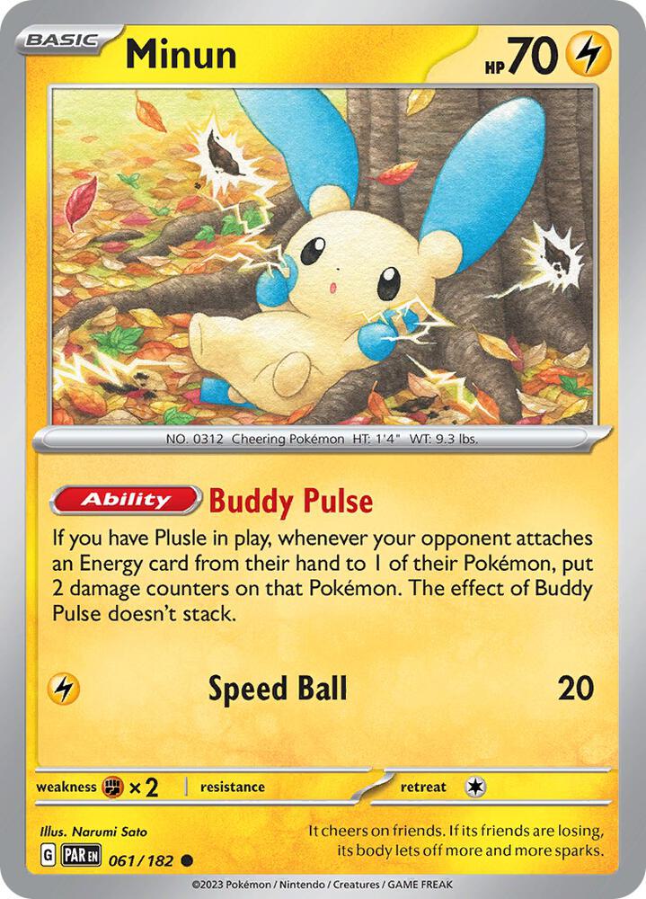 Minun 061 182 061/182 (SV04: Paradox Rift)  - Reverse Holofoil | Good Games Adelaide SA