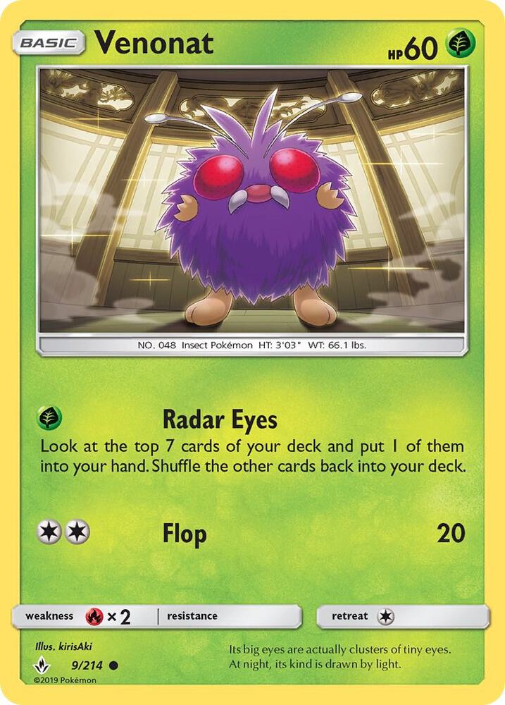 Venonat 9/214 (SM - Unbroken Bonds)  | Good Games Adelaide SA