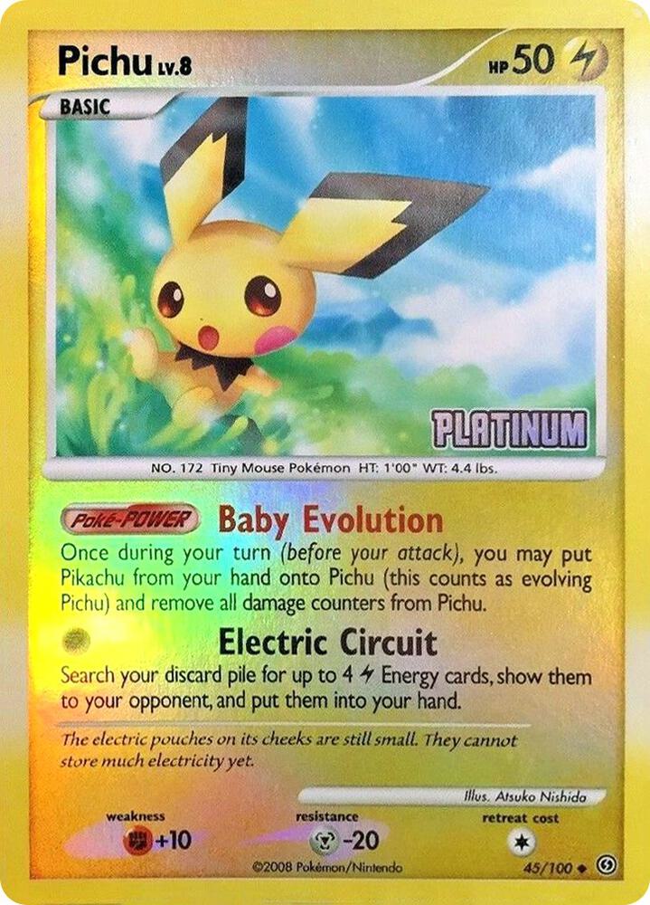 Pichu 45 106 Platinum 045/100 (Burger King Promos)  - Reverse Holofoil | Good Games Adelaide SA