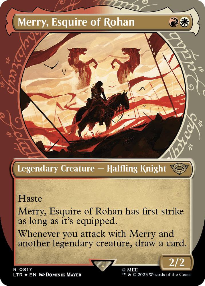 Merry, Esquire of Rohan 817 (Universes Beyond: The Lord of the Rings: Tales of Middle-earth)  - Showcase Surge Foil | Good Games Adelaide SA