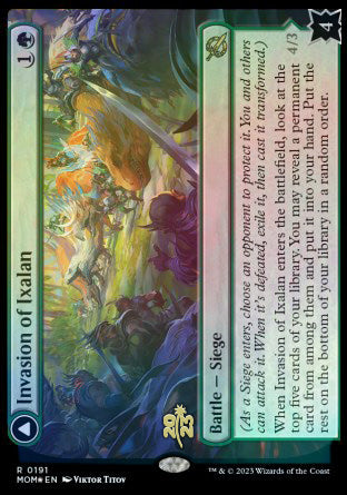 Invasion of Ixalan // Belligerent Regisaur [March of the Machine Prerelease Promos] | Good Games Adelaide SA