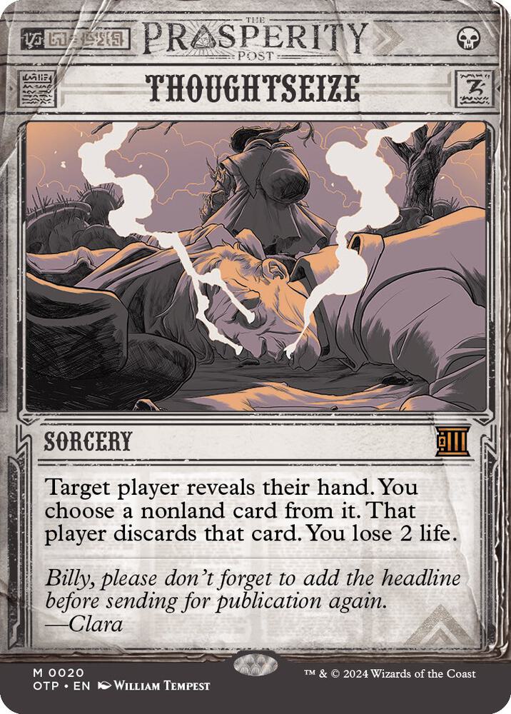 Thoughtseize 20 (Outlaws of Thunder Junction: Breaking News)  - Foil | Good Games Adelaide SA