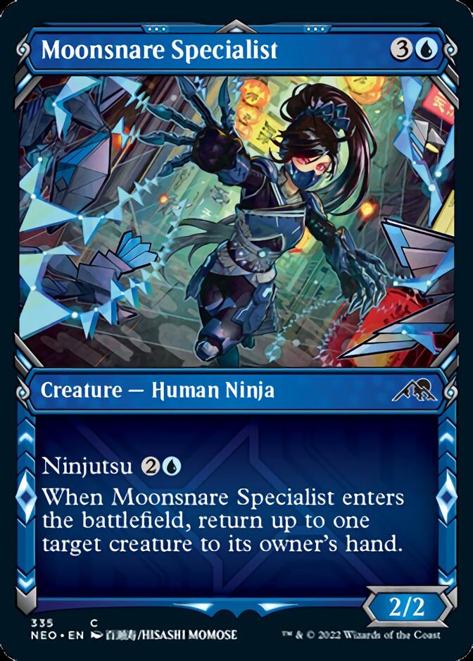 Moonsnare Specialist (Showcase Ninja) [Kamigawa: Neon Dynasty] | Good Games Adelaide SA